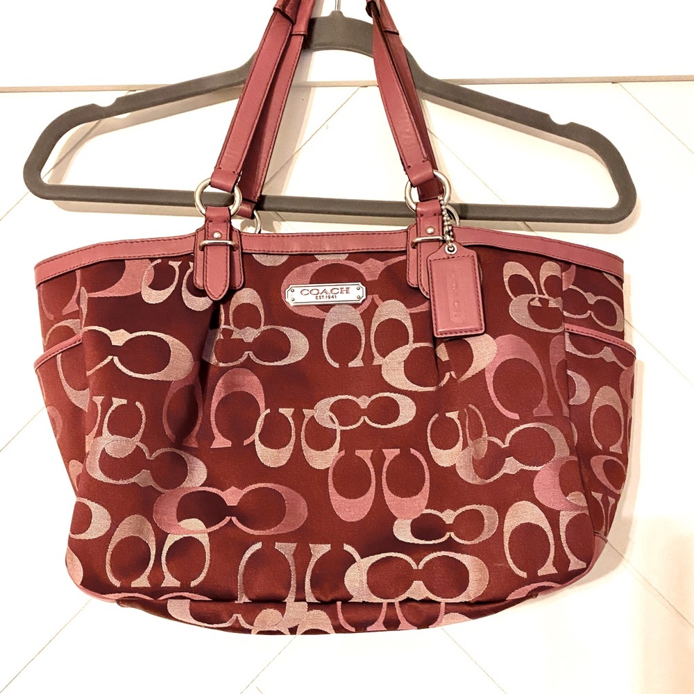 Coach Signature Style Mauve Shoulder Bag